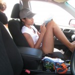 Our very competent and patient driver, studying the map
