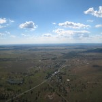 The town at goal, we had a 2km radius around it as goal line.